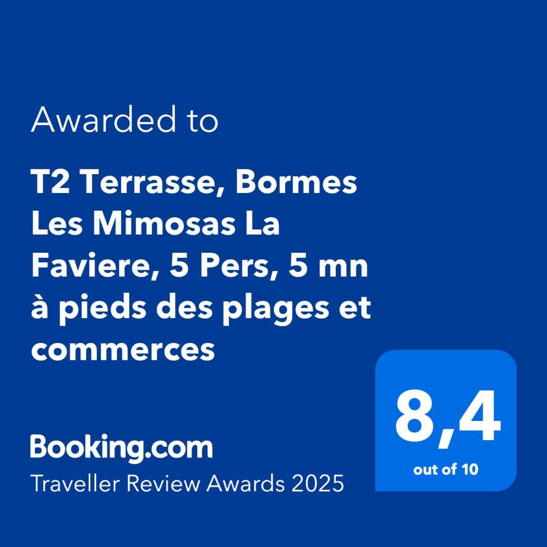 T2 Terrasse, Bormes Les Mimosas La Faviere, 5 Pers, 5 Mn A Pieds Des Plages Et Commerces Экстерьер фото